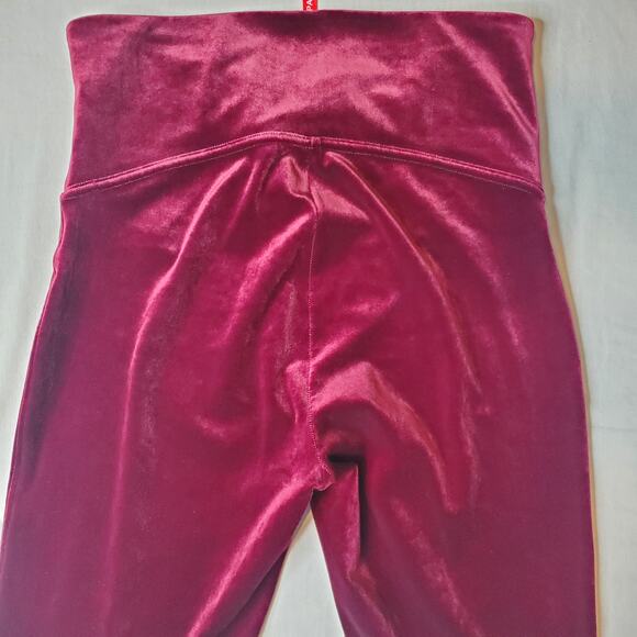 Spanx Women's Size L Velvet Leggings Burgundy 2070 - Picture 4 of 7